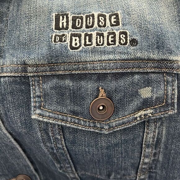 House of Blues Vintage Original Cambridge Ma 1992 Denim Jacket Multi Trim SZ M - Picture 11 of 11